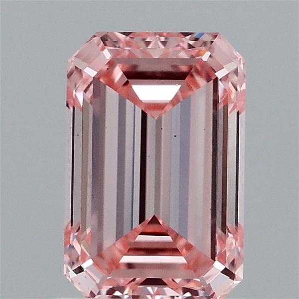 1.50 Carat Emerald Lab Grown Diamond, Fancy Intense Pink Color, VS1 Clarity
