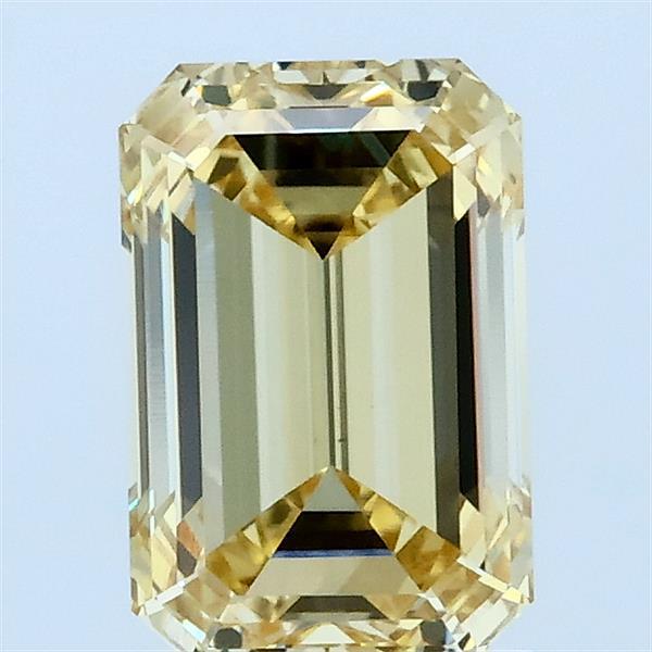 1.53 Carat Emerald Lab Grown Diamond, Fancy Intense Yellow Color, VS1 Clarity