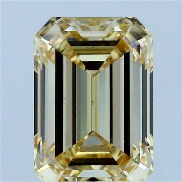 2.09 Carat Emerald Lab Grown Diamond, Fancy Yellow Color, VS1 Clarity