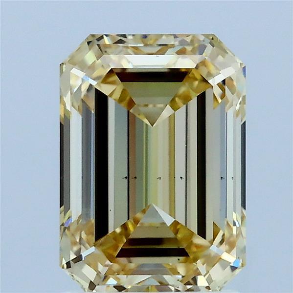 2.09 Carat Emerald Lab Grown Diamond, Fancy Light Yellow Color, VS2 Clarity