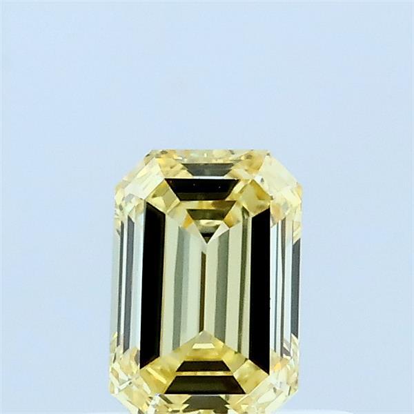 0.55 Carat Emerald Lab Grown Diamond, Fancy Light Yellow Color, VS1 Clarity