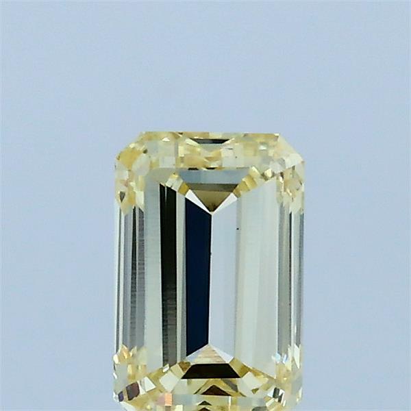 0.71 Carat Emerald Lab Grown Diamond, Fancy Light Yellow Color, VS1 Clarity