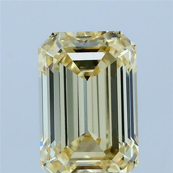 2.11 Carat Emerald Lab Grown Diamond, Fancy Light Yellow Color, VVS1 Clarity