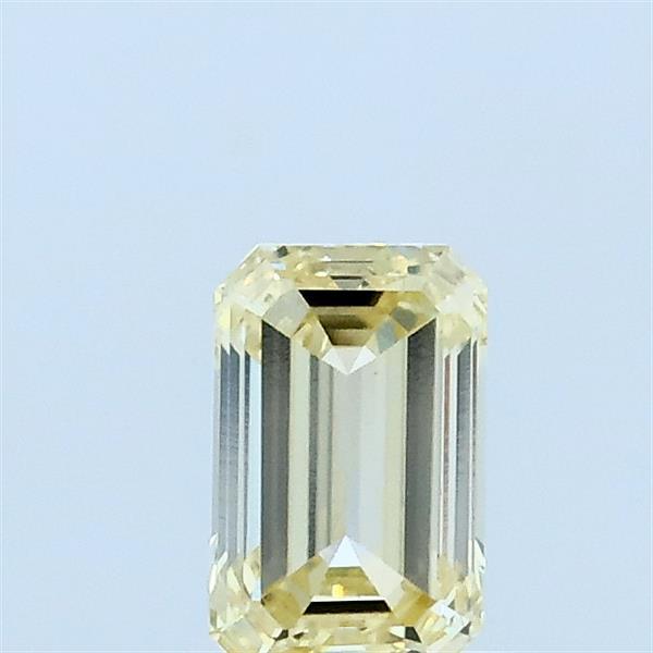 0.52 Carat Emerald Lab Grown Diamond, Fancy Light Yellow Color, VS1 Clarity