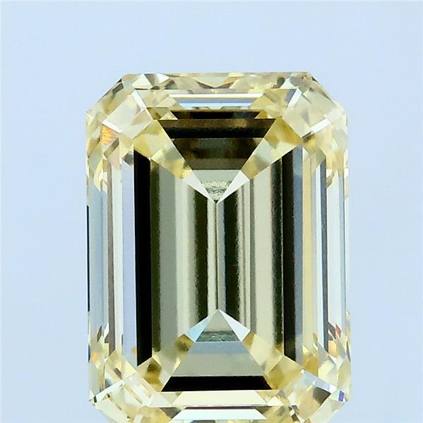 3.08 Carat Emerald Lab Grown Diamond, Fancy Yellow Color, VVS1 Clarity