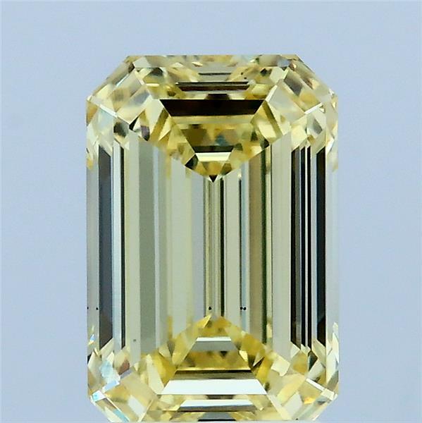 2.01 Carat Emerald Lab Grown Diamond, Fancy Yellow Color, VS1 Clarity