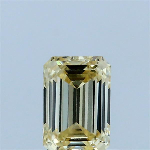 0.55 Carat Emerald Lab Grown Diamond, Fancy Light Yellow Color, VS1 Clarity