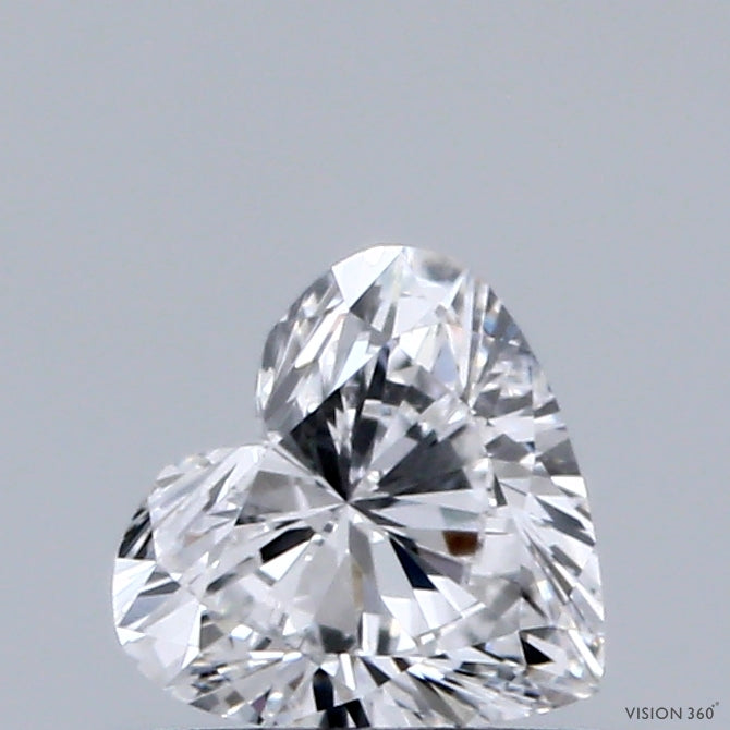 0.51 Carat Heart Lab Grown Diamond, Very Good Polish, D Color, VVS2 Clarity