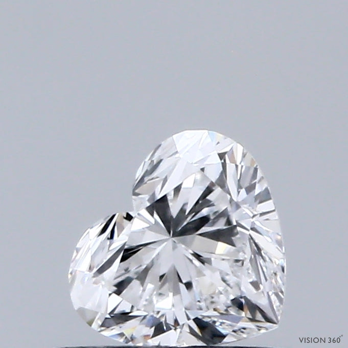 0.53 Carat Heart Lab Grown Diamond, Very Good Polish, D Color, VVS1 Clarity