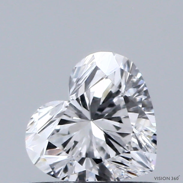 0.54 Carat Heart Lab Grown Diamond, Very Good Polish, D Color, VS1 Clarity