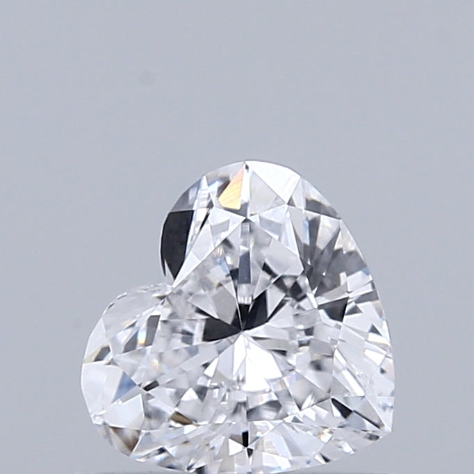 0.59 Carat Heart Lab Grown Diamond, Very Good Polish, D Color, VVS2 Clarity