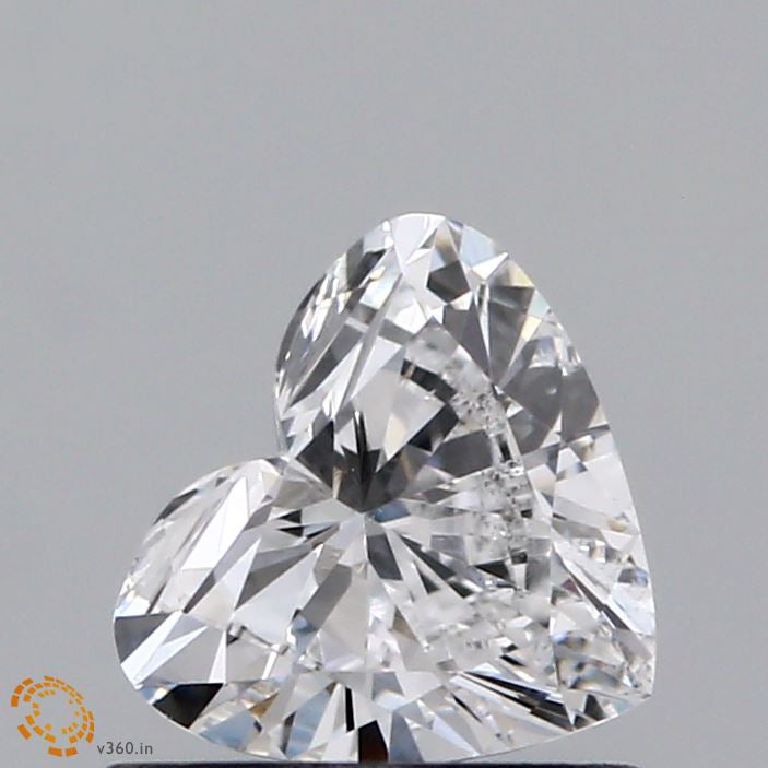 0.64 Carat Heart Lab Grown Diamond, Very Good Polish, D Color, VS1 Clarity