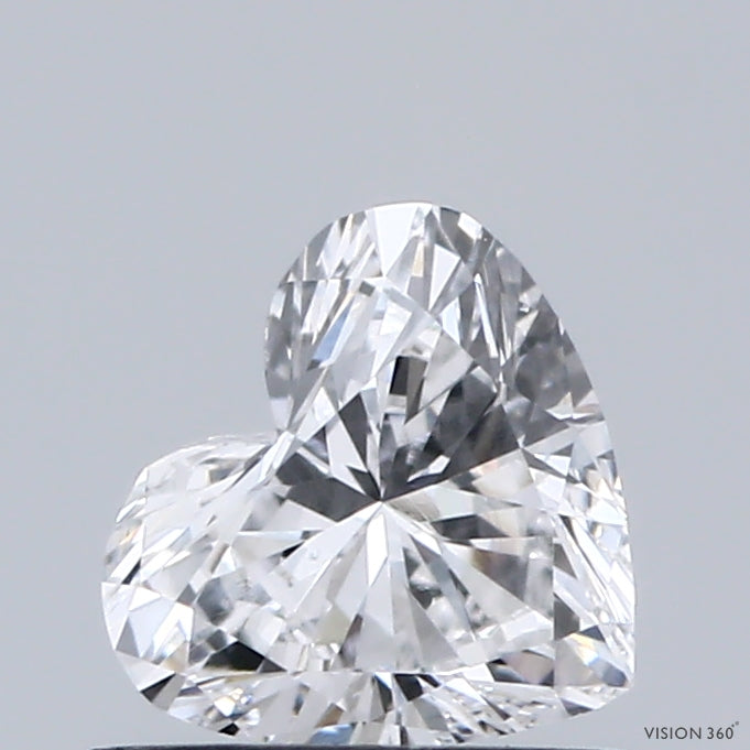 0.65 Carat Heart Lab Grown Diamond, Very Good Polish, D Color, VVS2 Clarity