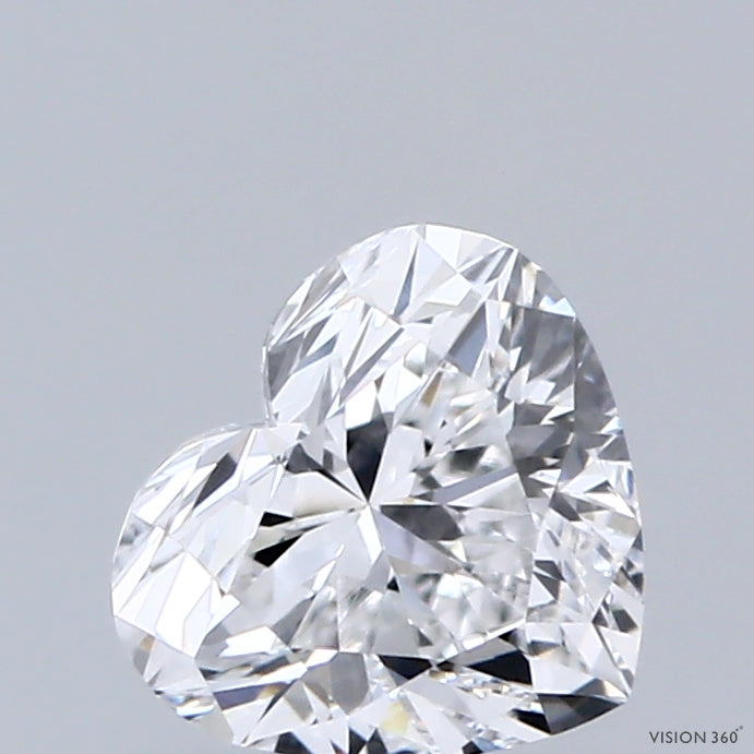 0.79 Carat Heart Lab Grown Diamond, Very Good Polish, D Color, VS1 Clarity
