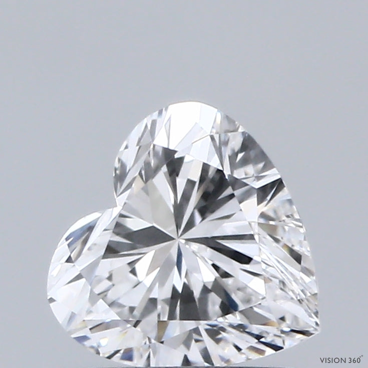 0.91 Carat Heart Lab Grown Diamond, Excellent Polish, D Color, VVS2 Clarity