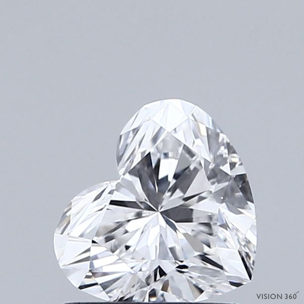 0.91 Carat Heart Lab Grown Diamond, Very Good Polish, D Color, VVS2 Clarity