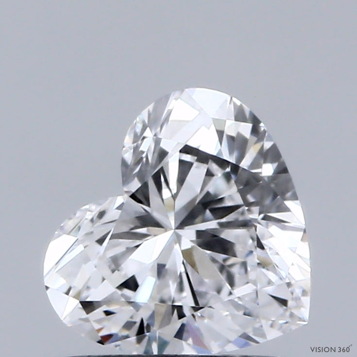 1.00 Carat Heart Lab Grown Diamond, Excellent Polish, D Color, VVS2 Clarity