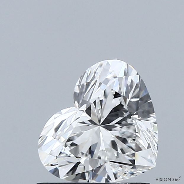 1.00 Carat Heart Lab Grown Diamond, Excellent Polish, E Color, VS1 Clarity