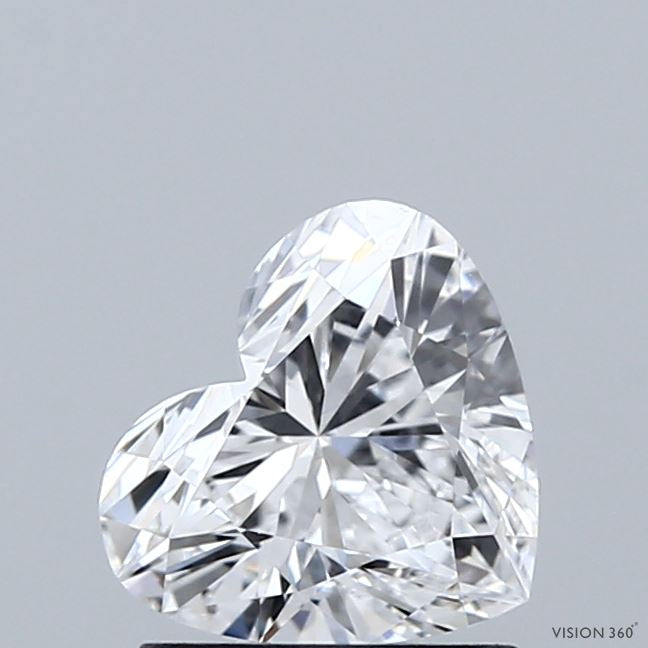 1.21 Carat Heart Lab Grown Diamond, Excellent Polish, D Color, VVS2 Clarity