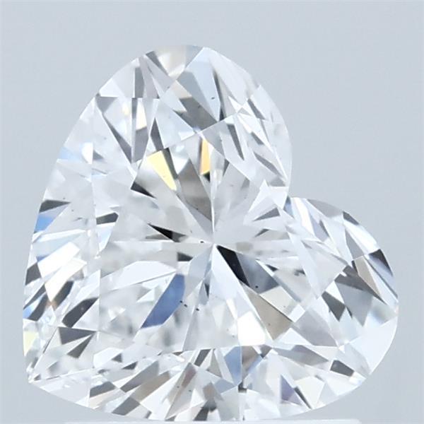 1.52 Carat Heart Lab Grown Diamond, Excellent Polish, D Color, VS2 Clarity