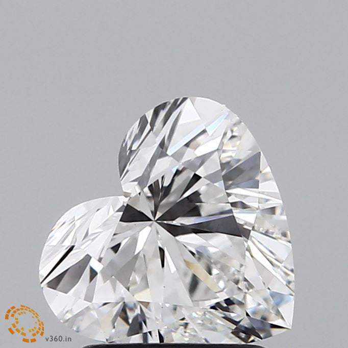 1.52 Carat Heart Lab Grown Diamond, Ideal Cut, F Color, VS1 Clarity