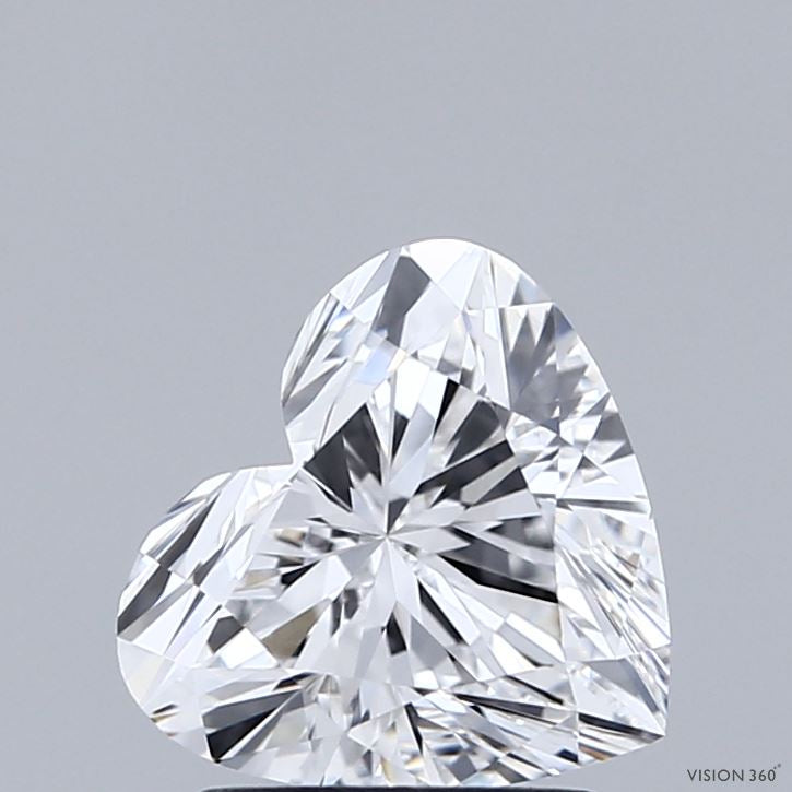 1.64 Carat Heart Lab Grown Diamond, Excellent Polish, D Color, VVS2 Clarity
