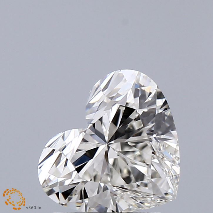 1.66 Carat Heart Lab Grown Diamond, Excellent Polish, H Color, VS1 Clarity