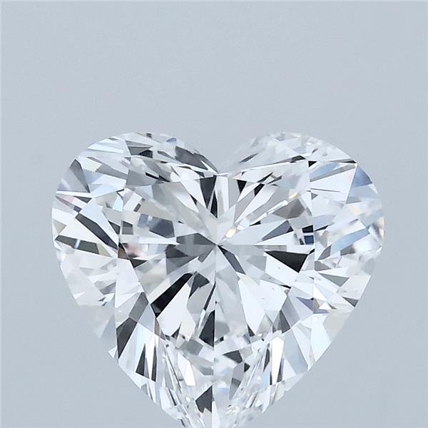 2.00 Carat Heart Lab Grown Diamond, Excellent Polish, D Color, VVS2 Clarity