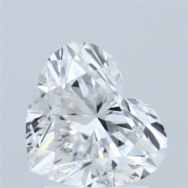 2.00 Carat Heart Lab Grown Diamond, Excellent Polish, E Color, VS1 Clarity