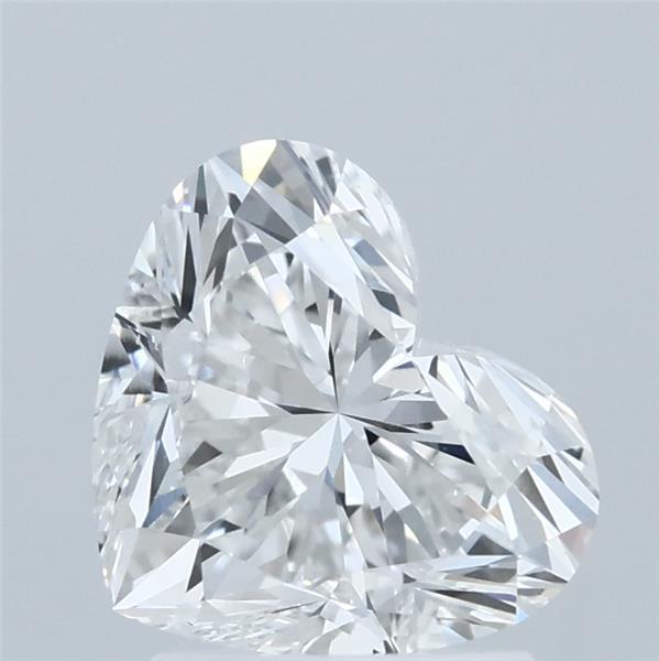 2.00 Carat Heart Lab Grown Diamond, Excellent Polish, E Color, VS1 Clarity