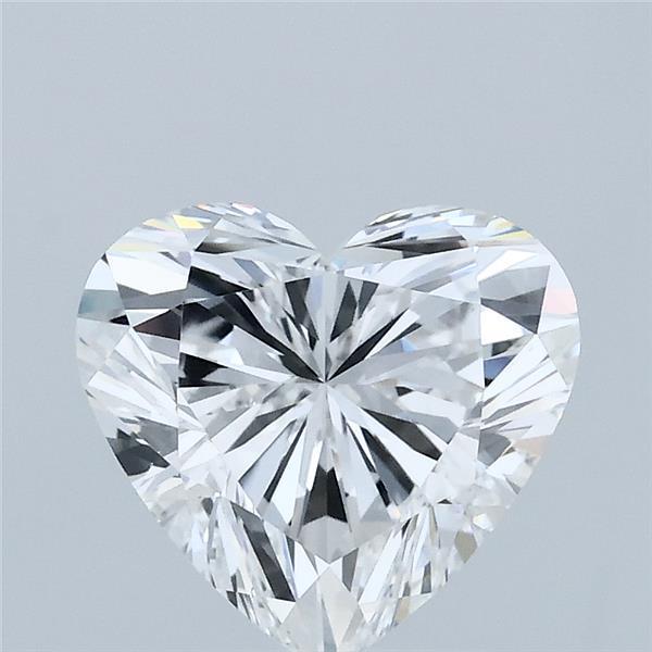 2.00 Carat Heart Lab Grown Diamond, Excellent Polish, E Color, VS1 Clarity