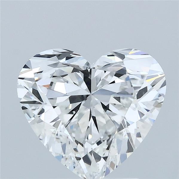 2.00 Carat Heart Lab Grown Diamond, Excellent Polish, E Color, VVS2 Clarity
