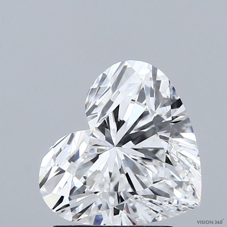 2.07 Carat Heart Lab Grown Diamond, Excellent Polish, E Color, VVS2 Clarity