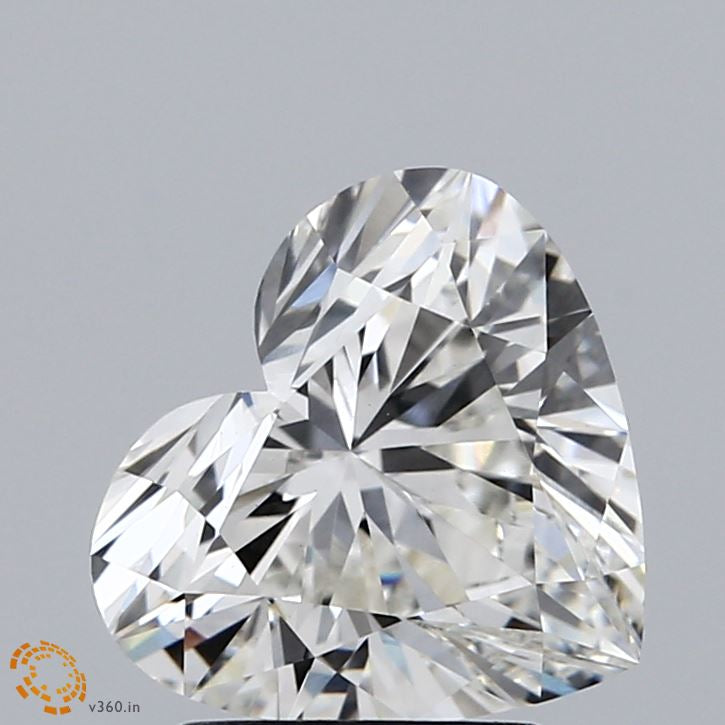 2.15 Carat Heart Lab Grown Diamond, Excellent Polish, F Color, VVS2 Clarity