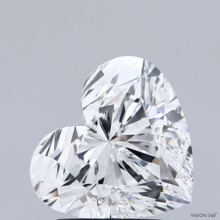 2.21 Carat Heart Lab Grown Diamond, Excellent Polish, E Color, VS1 Clarity