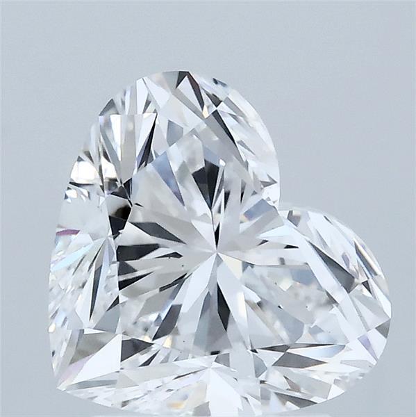 2.50 Carat Heart Lab Grown Diamond, Excellent Polish, D Color, VS1 Clarity