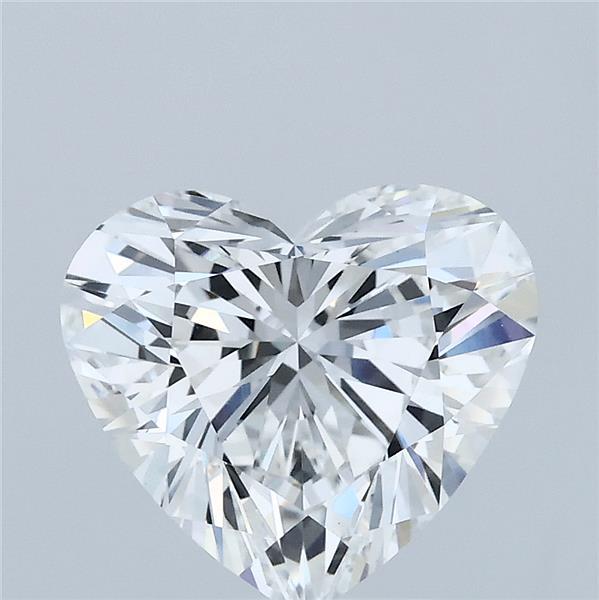 2.51 Carat Heart Lab Grown Diamond, Excellent Polish, E Color, VVS2 Clarity