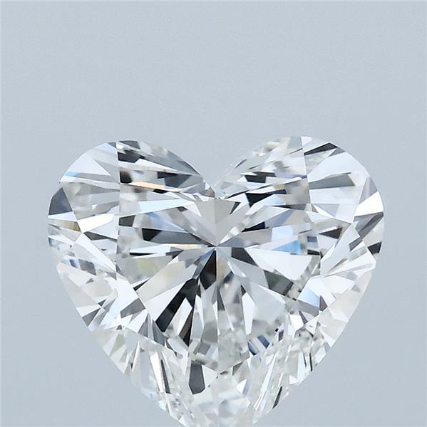 2.57 Carat Heart Lab Grown Diamond, Excellent Polish, E Color, VVS1 Clarity