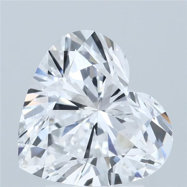 3.01 Carat Heart Lab Grown Diamond, Excellent Polish, D Color, VVS2 Clarity