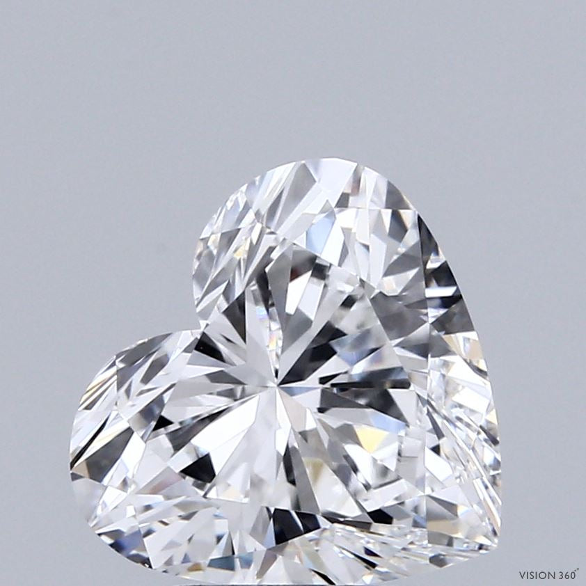 3.01 Carat Heart Lab Grown Diamond, Excellent Polish, D Color, VVS2 Clarity