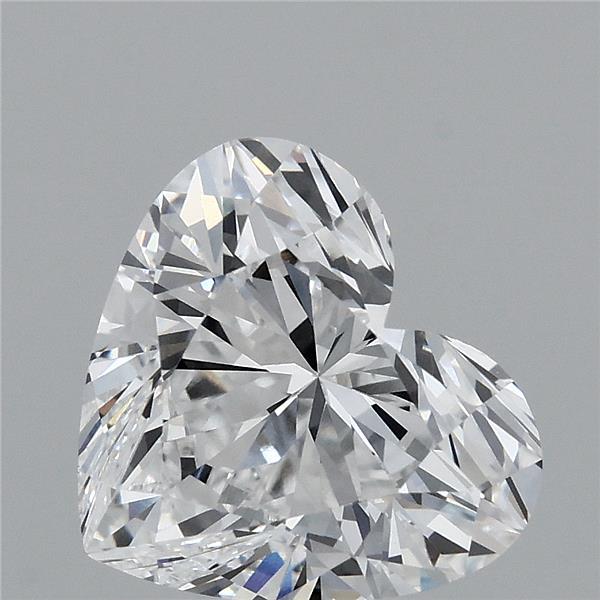 3.01 Carat Heart Lab Grown Diamond, Excellent Polish, D Color, VVS2 Clarity