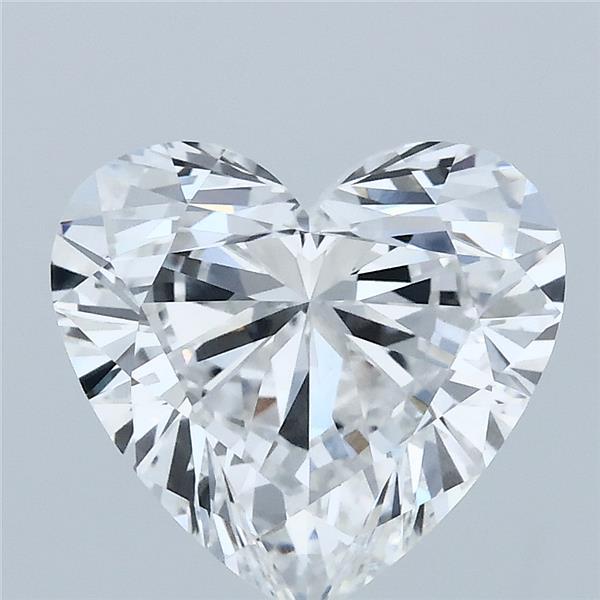 3.06 Carat Heart Lab Grown Diamond, Excellent Polish, D Color, VVS2 Clarity