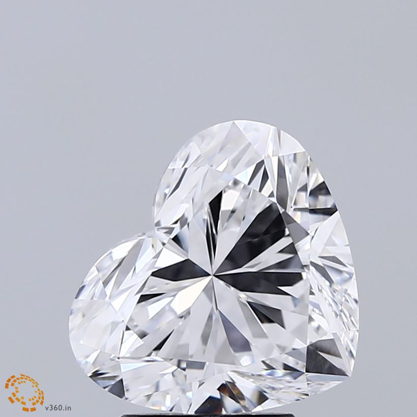 3.37 Carat Heart Lab Grown Diamond, Excellent Polish, D Color, VVS2 Clarity