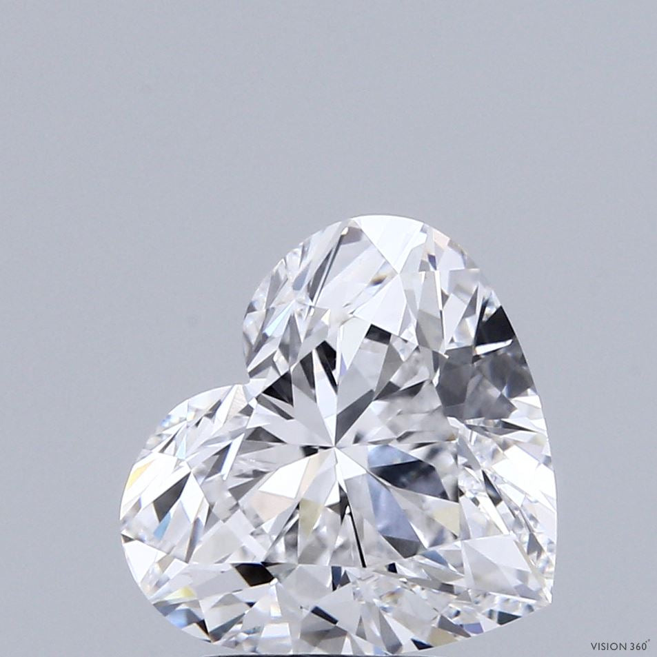 3.54 Carat Heart Lab Grown Diamond, Excellent Polish, D Color, VVS2 Clarity
