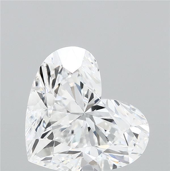 3.78 Carat Heart Lab Grown Diamond, Excellent Polish, D Color, VVS2 Clarity