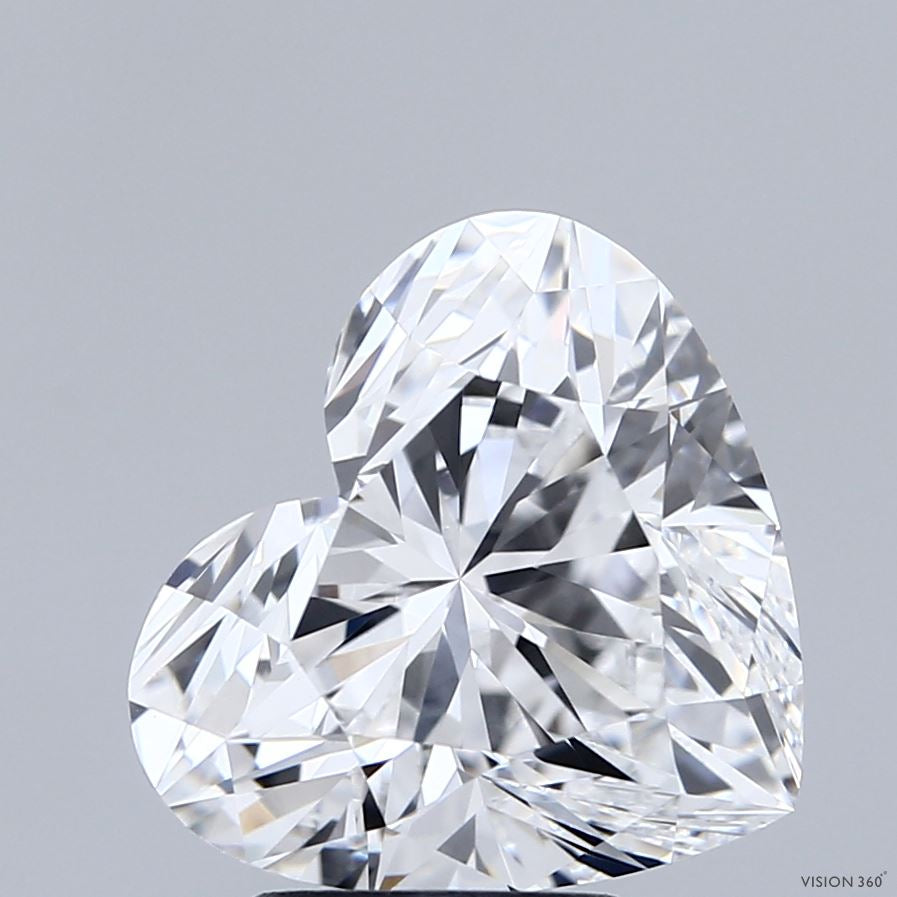 4.12 Carat Heart Lab Grown Diamond, Excellent Polish, D Color, VVS2 Clarity
