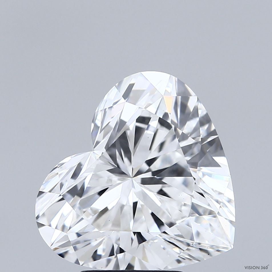 4.15 Carat Heart Lab Grown Diamond, Excellent Polish, E Color, VVS2 Clarity