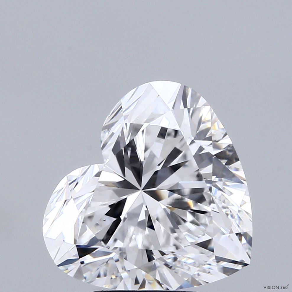 5.00 Carat Heart Lab Grown Diamond, Excellent Polish, D Color, VS1 Clarity