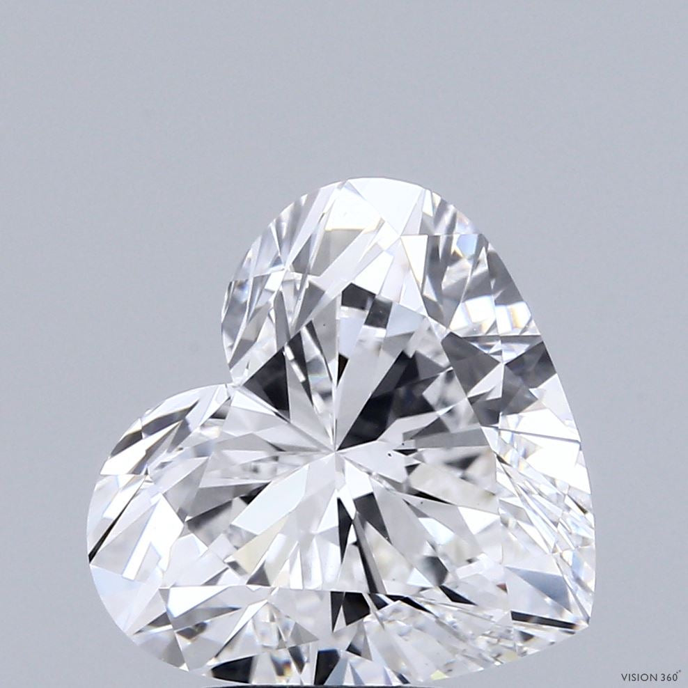 5.01 Carat Heart Lab Grown Diamond, Excellent Polish, D Color, VS1 Clarity