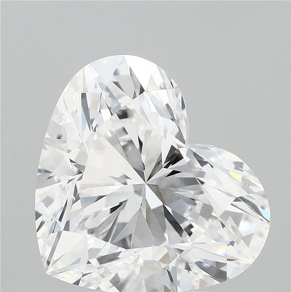 5.02 Carat Heart Lab Grown Diamond, Excellent Polish, D Color, VVS1 Clarity